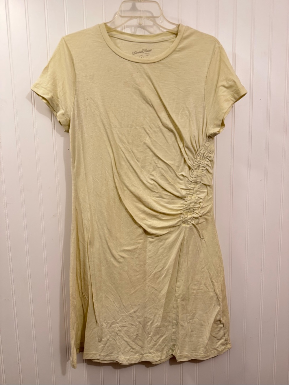 pastel yellow t-shirt dress